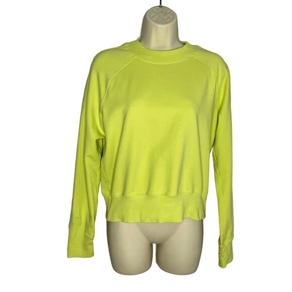 Lululemon Ready to Roll Crew Sweatshirt Lemon Vibe Yellow Cropped - Picture 2 of 8